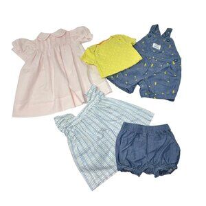 Baby Girl's - Dress, Bibbed Shorts, Body Suit, Shirt & Diaper Cover Up -Size 3 M
